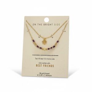On The Bright Side Set of 2 Necklaces **Best Friends in Morse Code Necklace Set‎